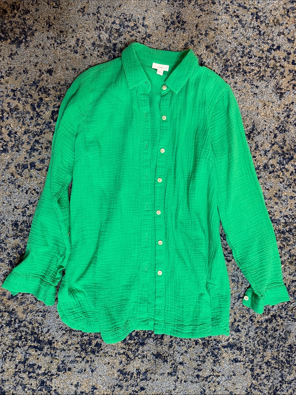J. Jill Green Lightweight Button-Front Top